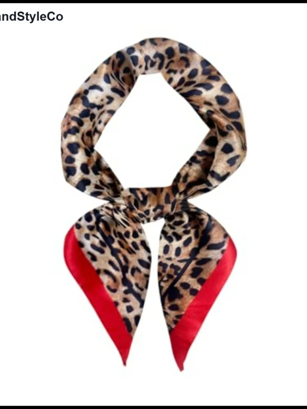 Leopard Print Satin Scarf Large Square Bandana Hair Wrap